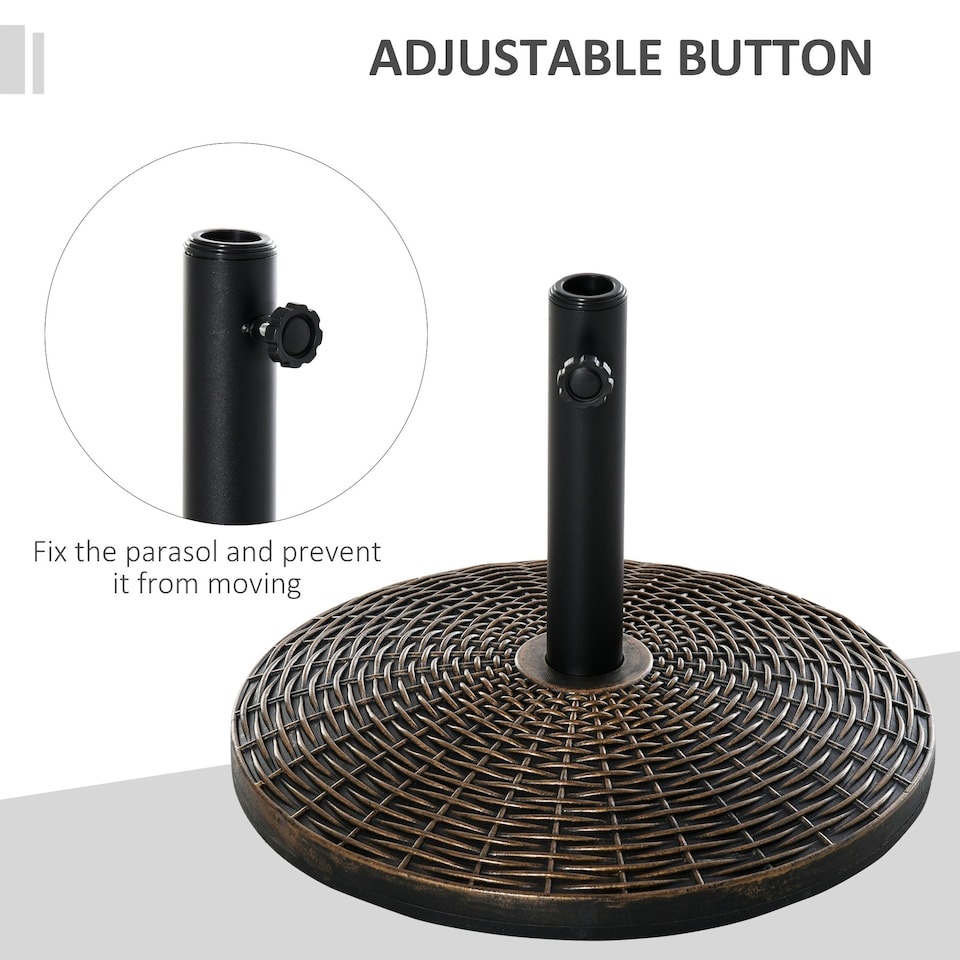 image 1 of Outsunny 25KG Patio Weighted Umbrella Base Parasol Holder Outdoor Stand