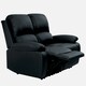 image 2 of PU Faux Leather Reclining Sofa Suite With Armchair, 2-Seater Sofa And 3-Seater Sofa In Black