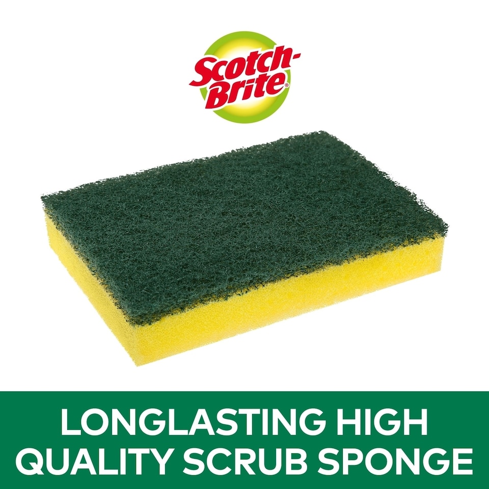 image 1 of Scotch-Brite Classic Heavy Duty Scrub Sponge Pack of 20 Bulk Buy | Yellow | One Size | 20