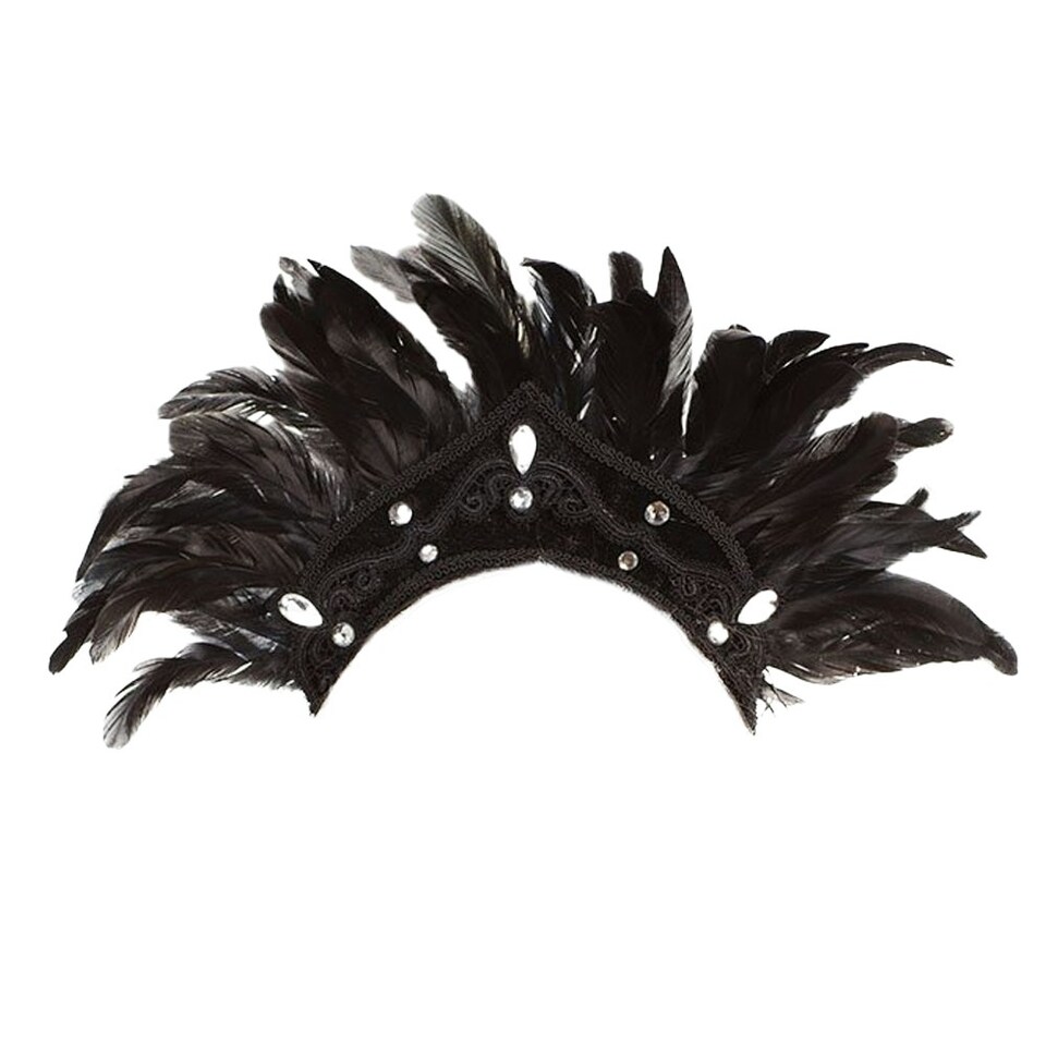 image 1 of Bristol Novelty Feather Carnival Headdress - Black - One Size One Size