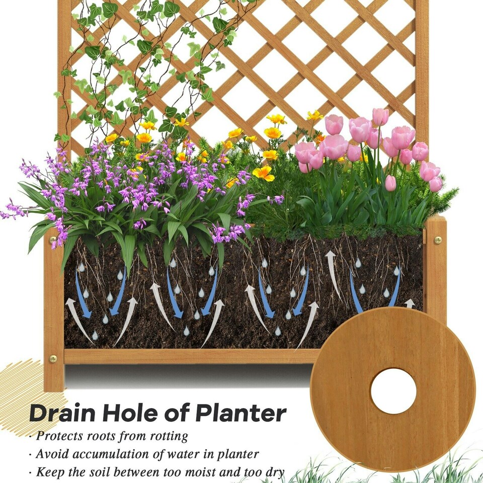 image 1 of COSTWAY Raised Garden Bed Outdoor Plant Container Orange Orange