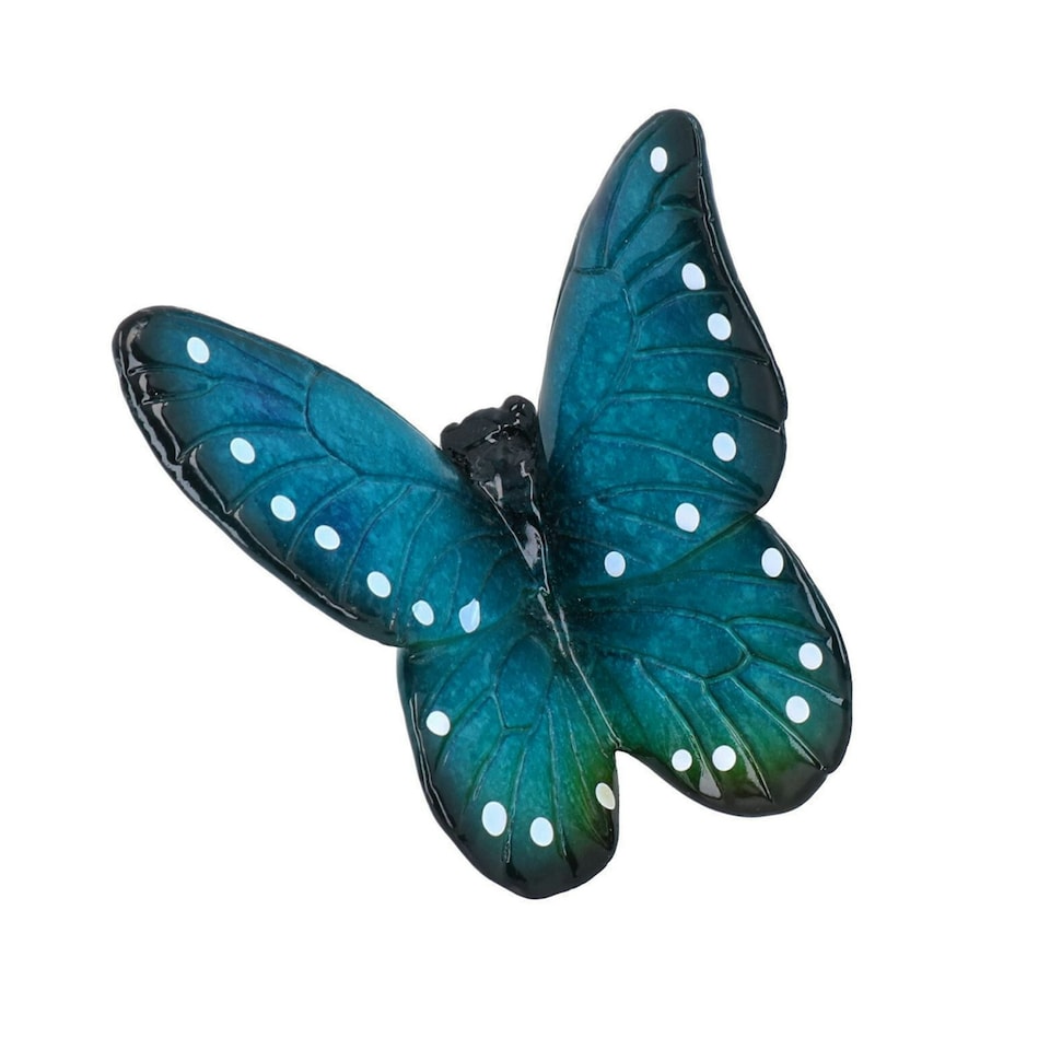image 1 of Blue Butterfly Resin Wall Mount Shed Sculpture Statue Ornament House Garden