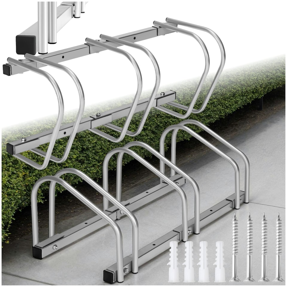 image 1 of Bike Rack, for ground or wall-mounting - for 3 Bikes