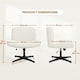 image 3 of Yaheetech Upholstered Swivel Desk Chair with No Arms Ivory White | Ivory
