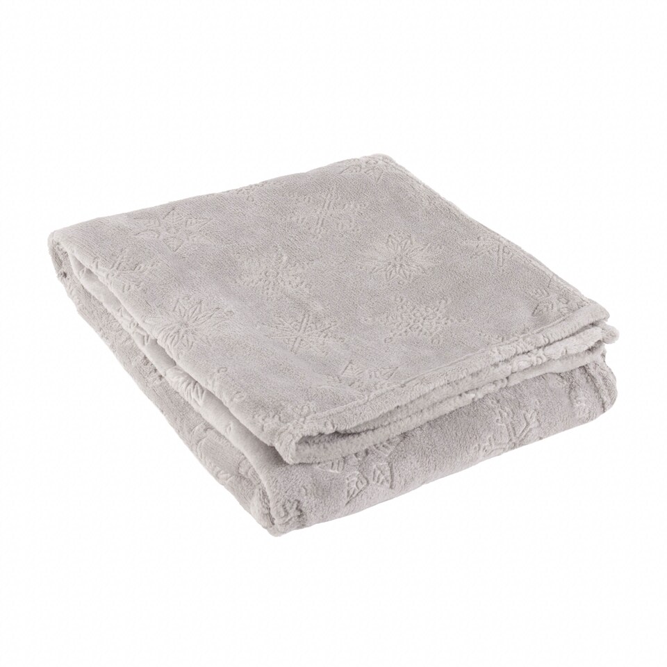image 1 of Furn Snowflakes Soft Flannel Fleece Throw