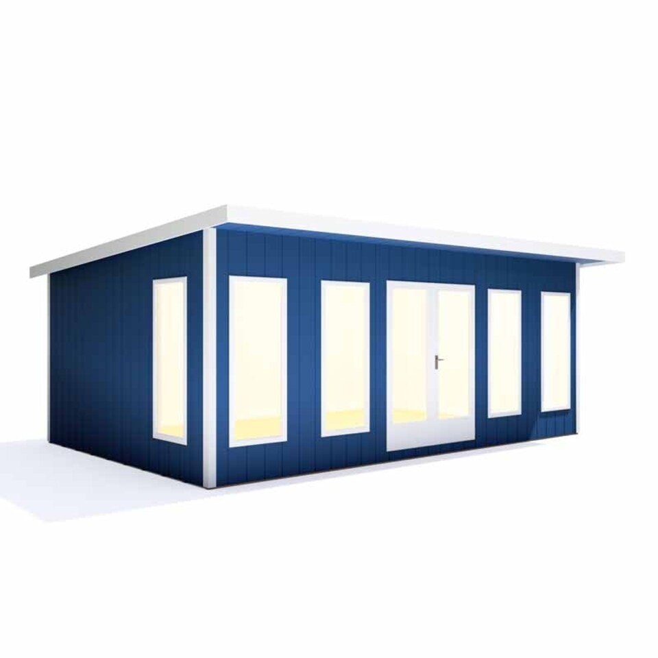 image 1 of Cali 20 x 12 Feet Pent and Storage Garden Office - OSB/MDF - L456 x W616.7 x H246.1 cm Brown