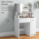 image 8 of HOMCOM Dressing Table with Mirror and Stool, Vanity Table, Modern Makeup Desk with Drawer, Storage Cabinet and Adjustable Shelf for Bedroom, White