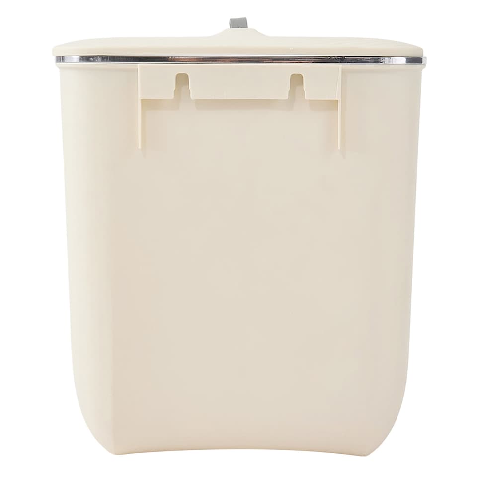 image 1 of Living and Home 9L Waste Bin with Lid | Cream