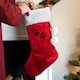 image 3 of Personalised Santa Paws Christmas Red Stocking