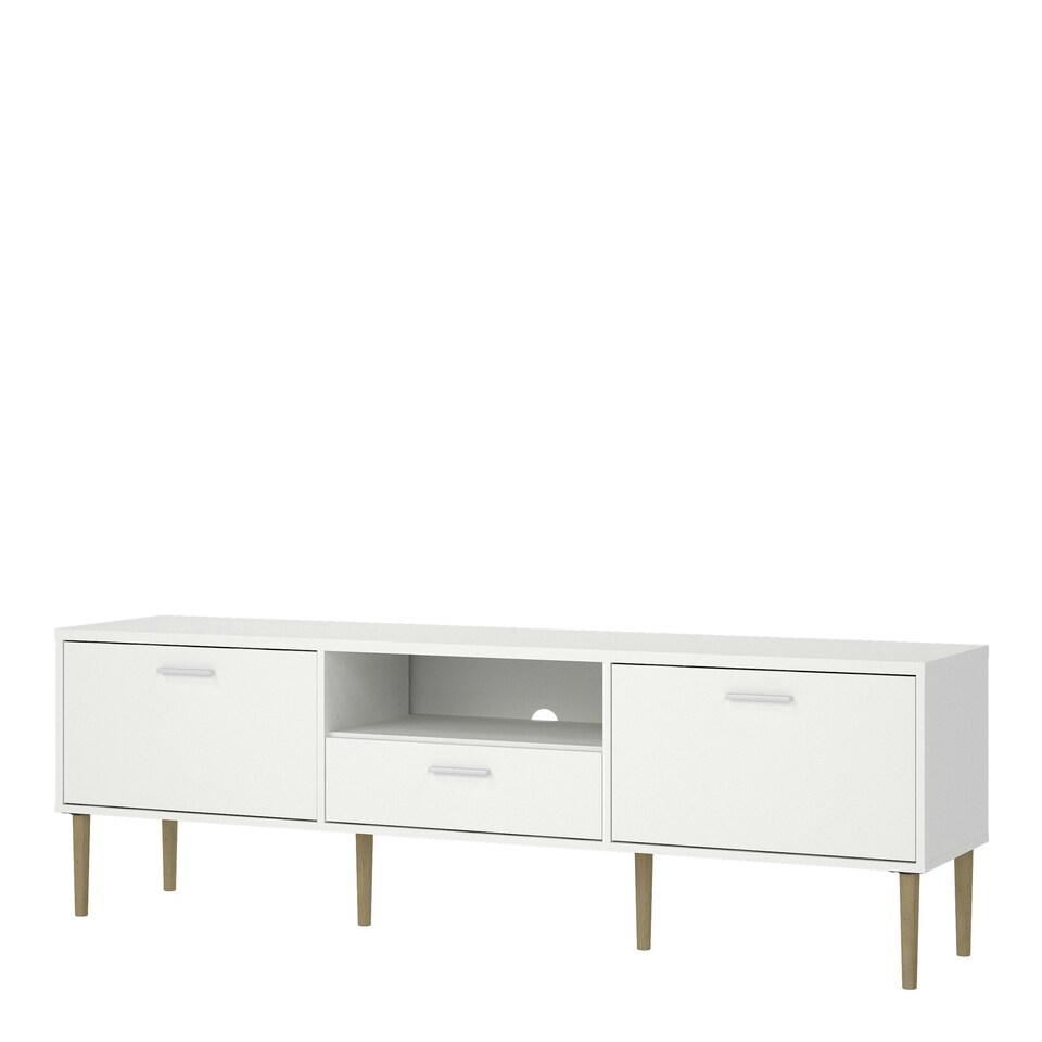 image 1 of Media TV Unit with 2 Doors 1 Drawer in White