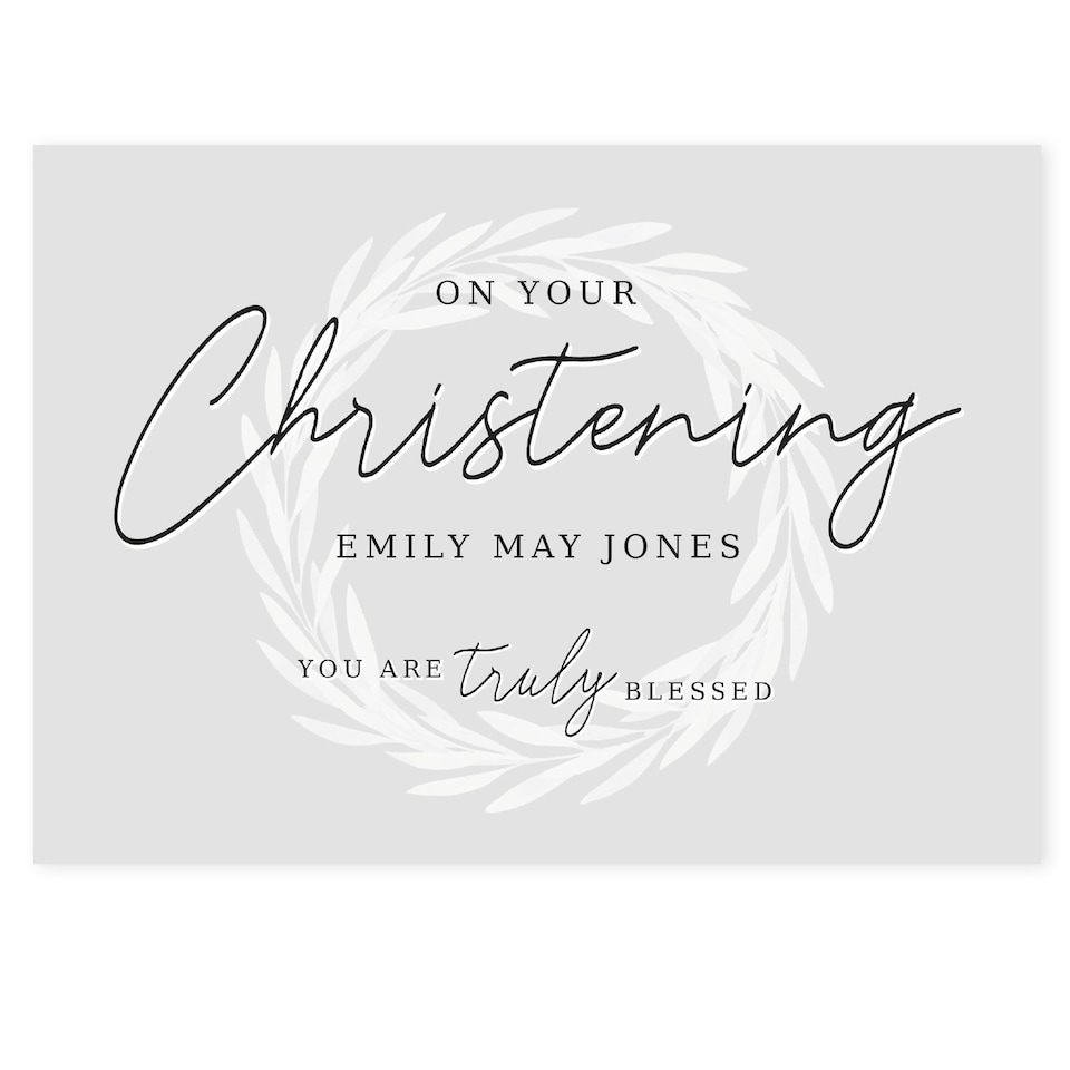 image 1 of Personalised 'Truly Blessed' Christening Card