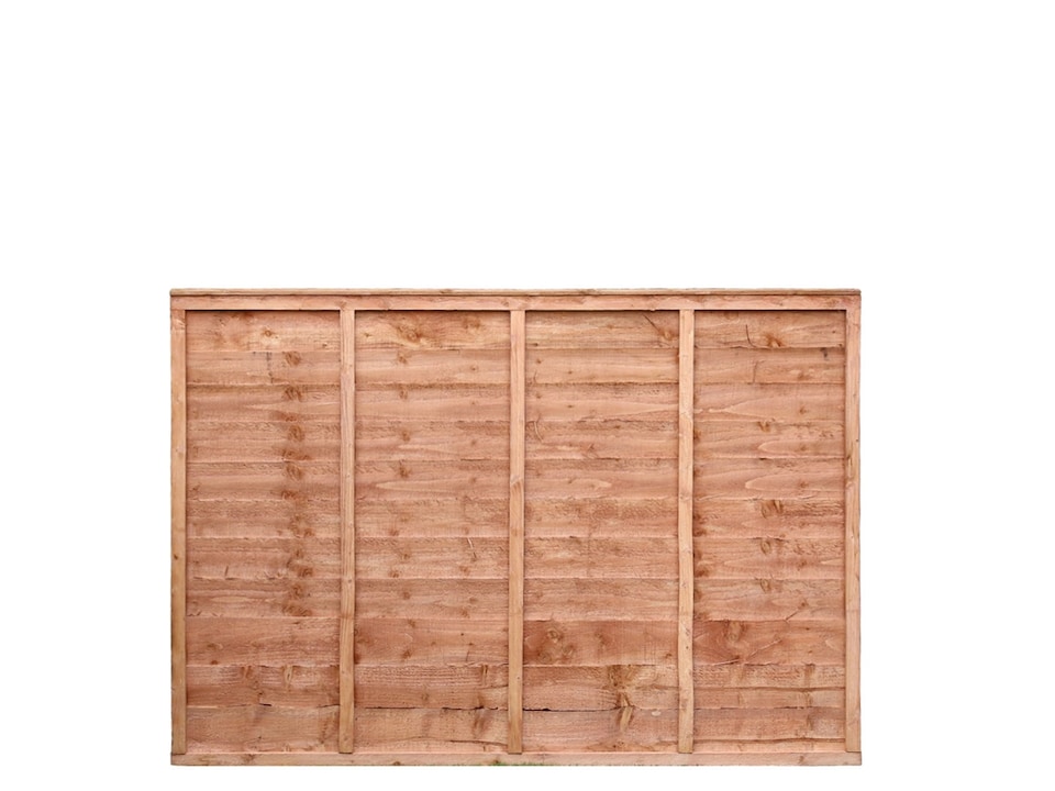 image 1 of eDecks Overlap Waney Edge Timber Fence Panels, 6ft x 4ft - Pack of 5