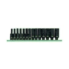 1/4" Drive Deep Metric Impact Sockets 6 Sided 14pc 4mm - 15mm U S Pro Tools