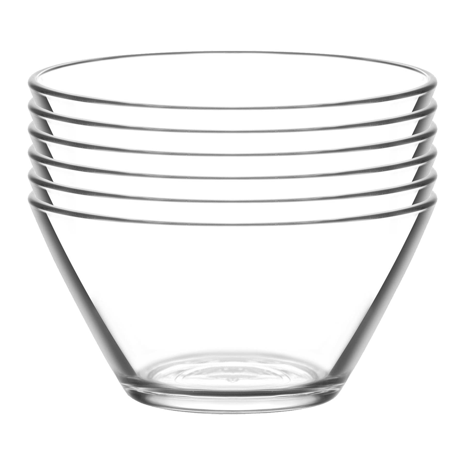 LAV Vega Glass Serving Bowls - 22.5cm - Clear - Pack of 2