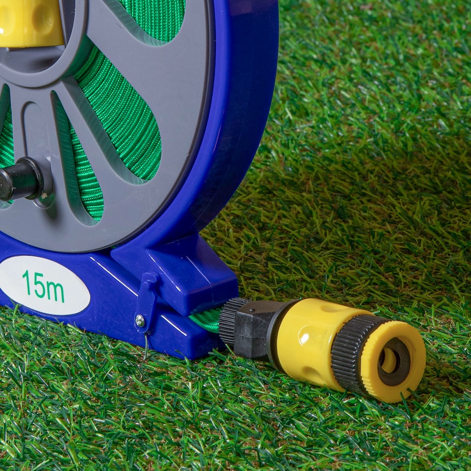 image 1 of Green Blade Flat Hose with Spray Gun - 15m - Green