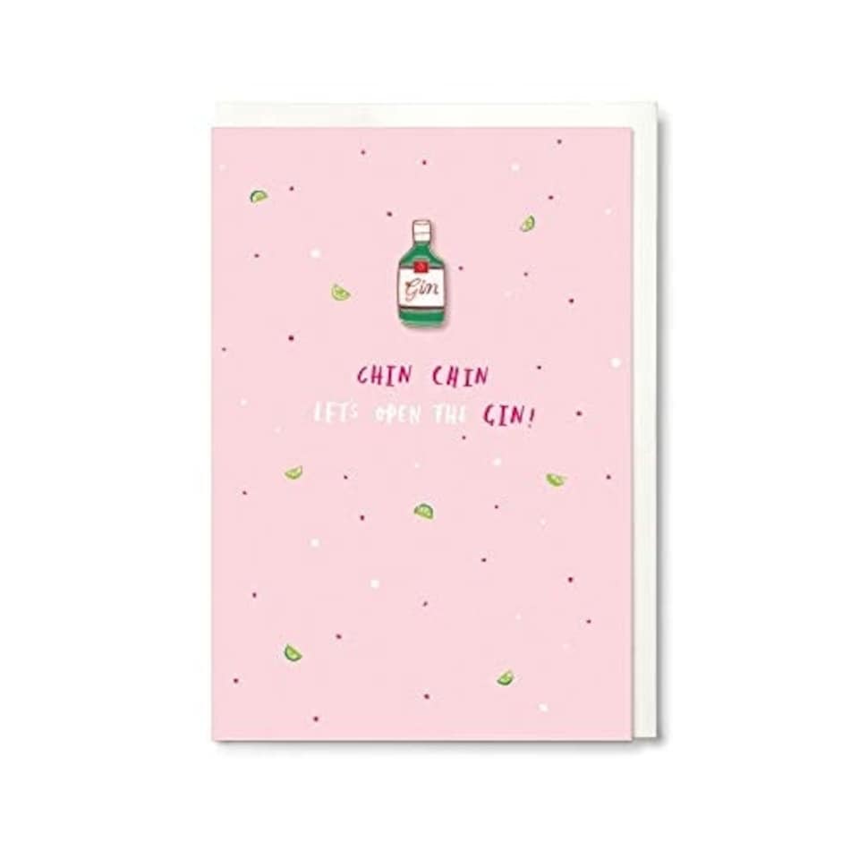 image 1 of Hotchpotch Flair Any Time Open Greetings Card and Enamel Pin Gin