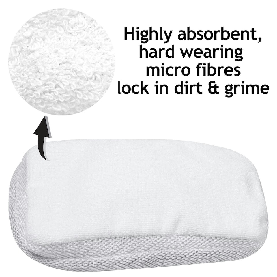image 1 of SPARES2GO Steam Mop Cloths for MORPHY RICHARDS 720020 720021 720502 70495 9-in-1 2-in-1 Cleaner Pads x 4
