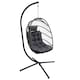 image 2 of Grey Hanging Egg Chair With Stand & Waterproof Cover | Grey | Grey