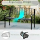 image 5 of COSTWAY Outdoor Bench 127cm Garden Loveseat with Backrest Black