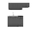 image 8 of Kitchen Cabinets 5 Unit with Sit On Sink Black Grey Complete Kitchenette 180cm DIY Set Fitted Kitchen Package with Worktop Lina