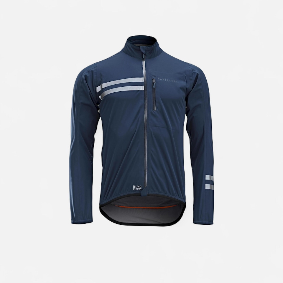 image 1 of Decathlon Men's Road Cycling Rainproof Long-Sleeved Jacket- EDR - Blue