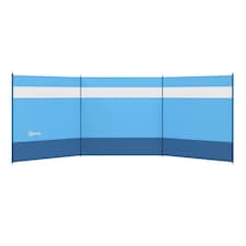 Outsunny Camping Windbreaks with Clear Windows and Carry Bag, 440 x 140cm, Blue