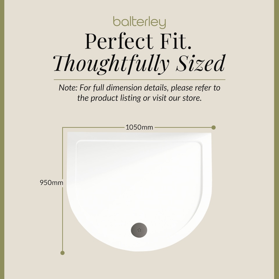 image 1 of Balterley Premium D Shape Shower Tray | White | White | 1