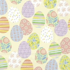 IHR Lunch Napkins Eggstra Eggs Cream      33cm 3ply 20 Pack