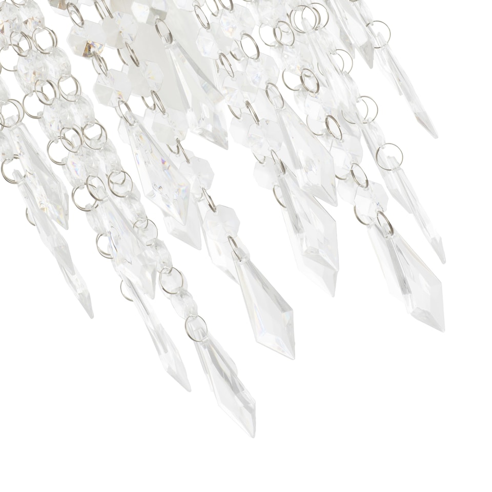 image 1 of Modern Waterfall Design Gold Pendant Shade with Clear Acrylic Droplets and Beads | Gold