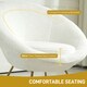 image 4 of HOMCOM Faux Fur Comfy Chair with Golden Metal Legs, Non-Slip Footpad, White