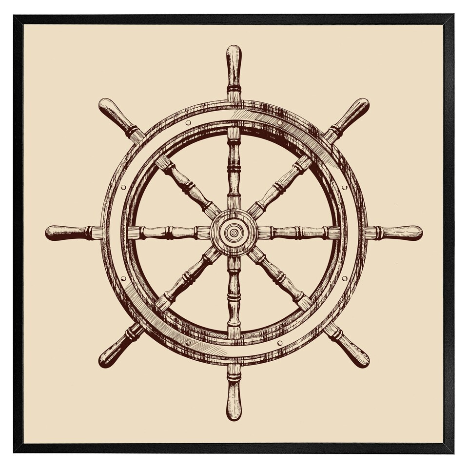 image 1 of Ship wheel (Picutre Frame) Grey | S