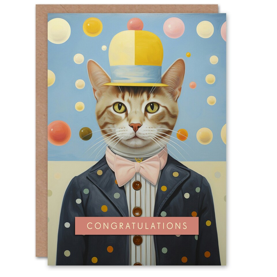 image 1 of Polka Dot Cat Lover Spots Congratulations Him Her Card