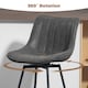 image 4 of HOMCOM Bar Stools Set of 2, PU Leather Upholstered Swivel Barstools, Breakfast Bar Chairs with Backrest and Footrest for Kitchen Island Counter, Dining Room, Grey | Grey | Grey