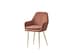 image 3 of MOF Set of 4 Dining chair Armchair with Armrest & Backrest Upholstered seat with Metal legs T05 | Brown