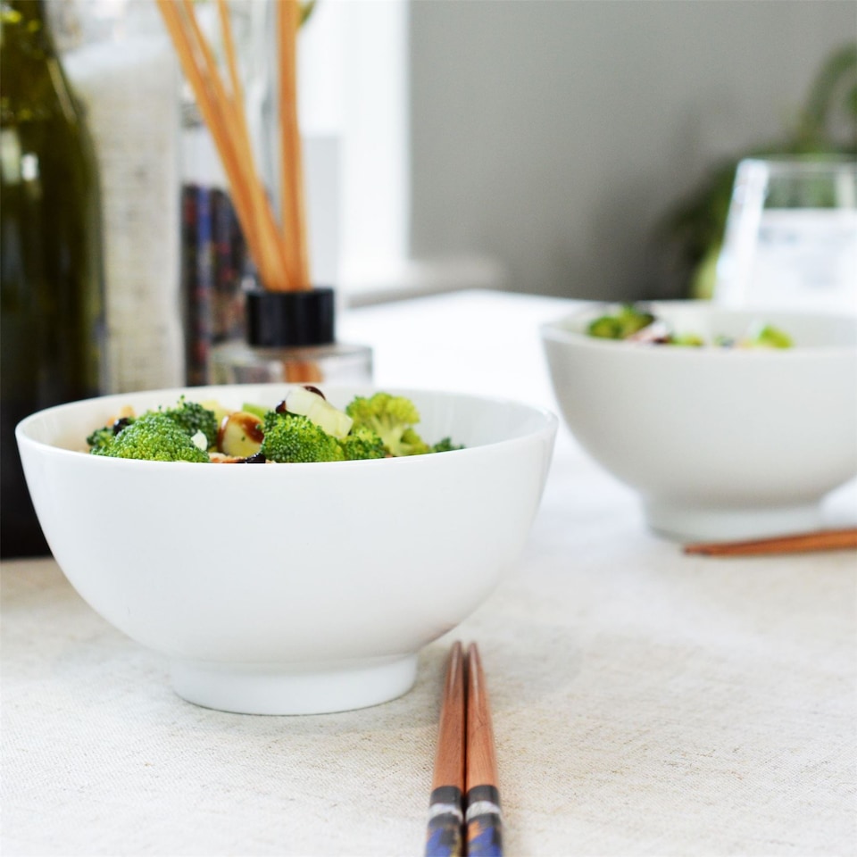 image 1 of Argon Tableware Classic White Rice Bowls - 13cm - Pack of 6 | White | White