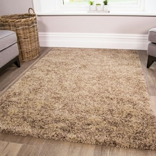 KUKOON Beige Taupe Mottled Shaggy Living Room Area Rug 200cm x 290cm Cream