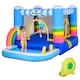 image 1 of Outsunny Kids Bouncy Castle with Pool Outdoor Trampoline W Net Blower 3-8 Yrs