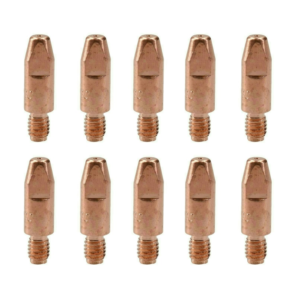 image 1 of 0.8mm Mig Welding Welder Round Contact Tips for MB25 MB36 Euro Torches 10pk