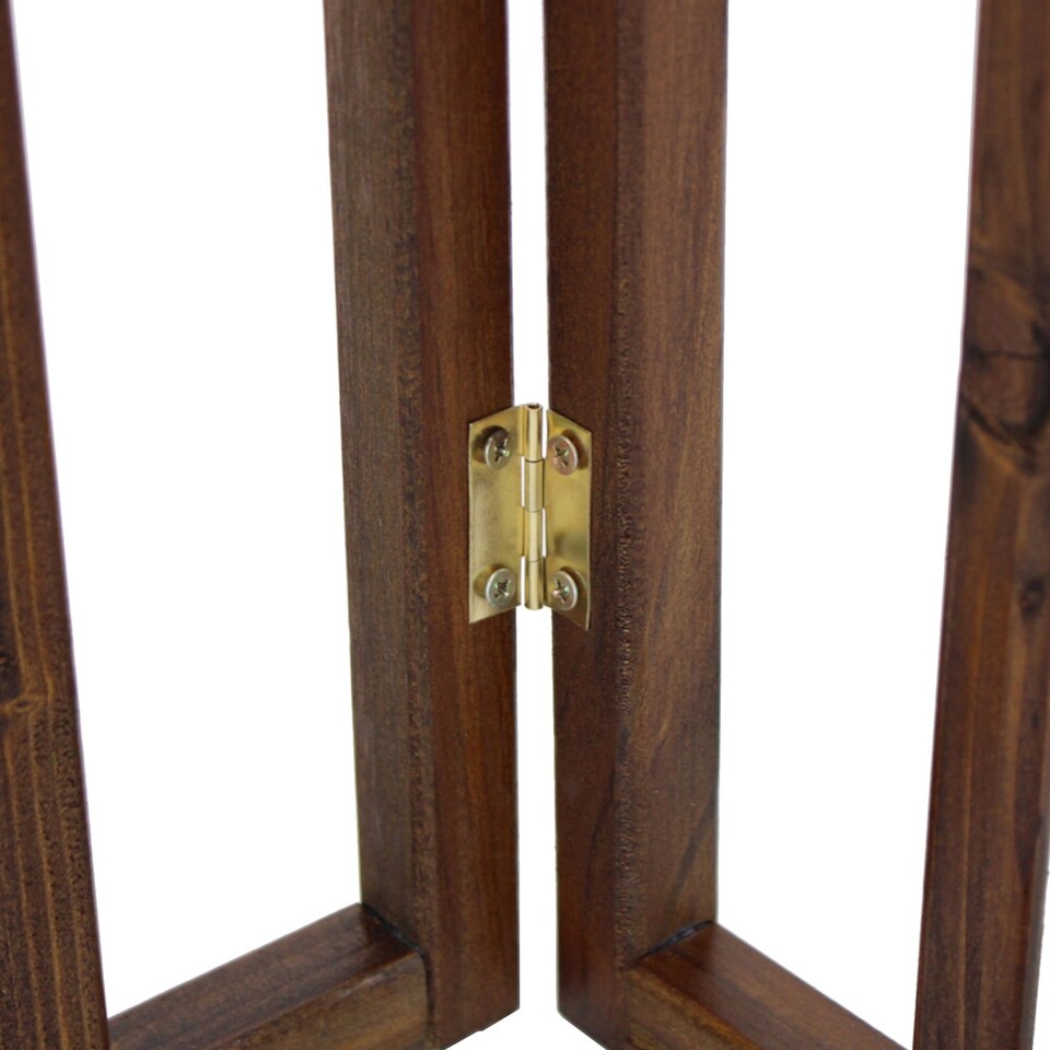 image 1 of Dark Brown Dog Safety Folding Wooden Pet Gate Portable Indoor Barrier