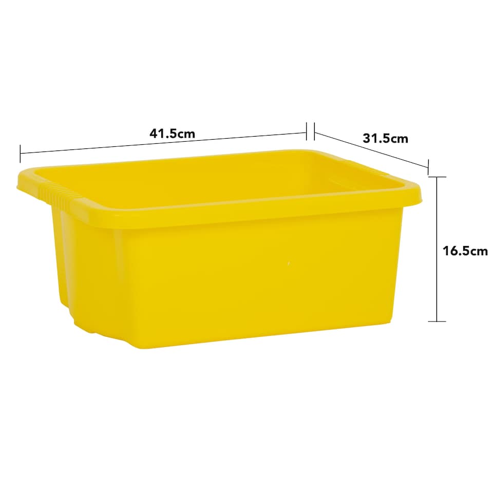 image 1 of Wham Stack & Store 4 x 16L Plastic Storage Boxes | Yellow | 4
