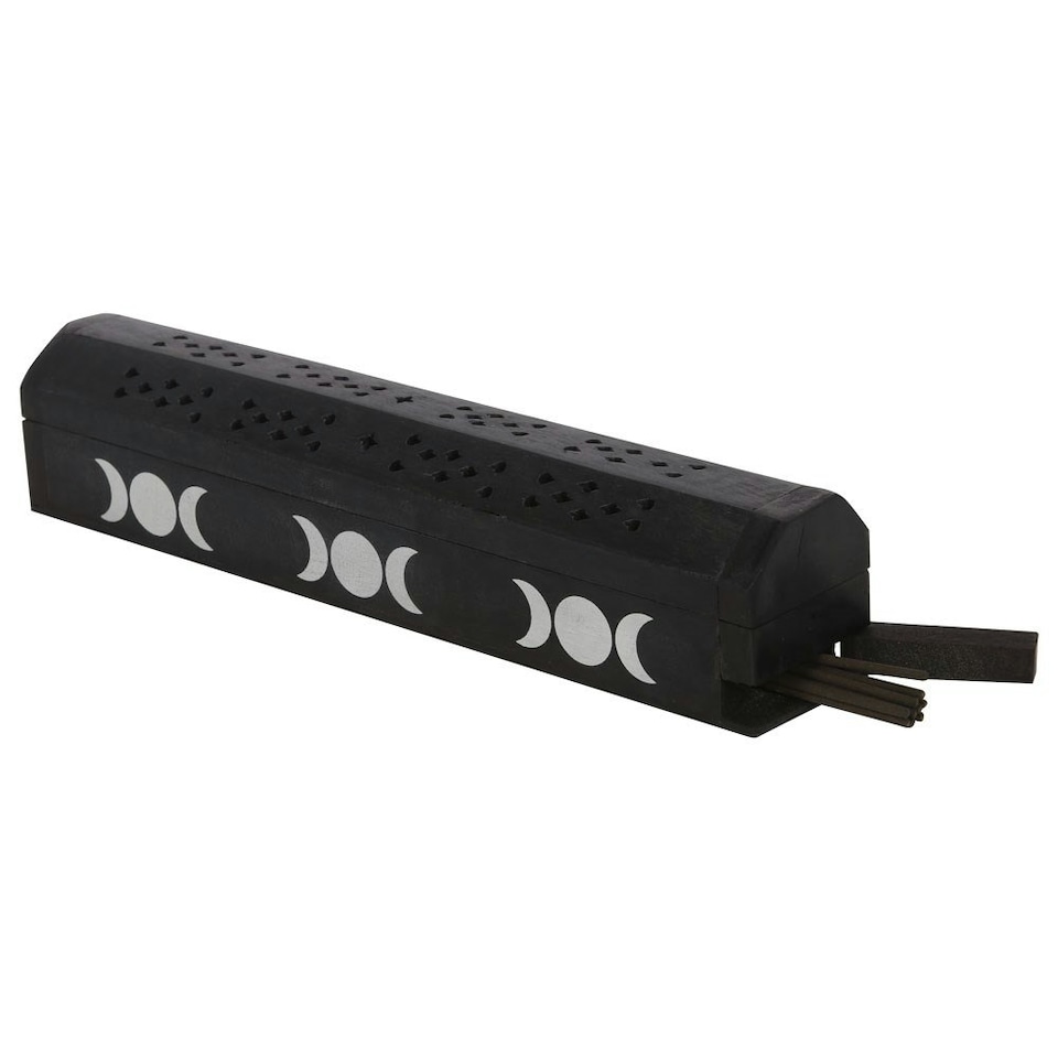 image 1 of Elements Sage Triple Moon Wooden Incense Gift Set - Black/White - One Size