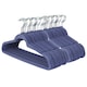 image 1 of Harbour Housewares 50x Velvet Hangers - 45cm - Blue - Non-Slip Coat Hangers with Trouser Bar Clothes Bar 360 Degree Swivel Hook