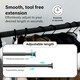 image 4 of Extendable Wardrobe Clothes Rail Rod Pole Black Stainless Steel Adjustable Store - Medium (80-105cm) Black
