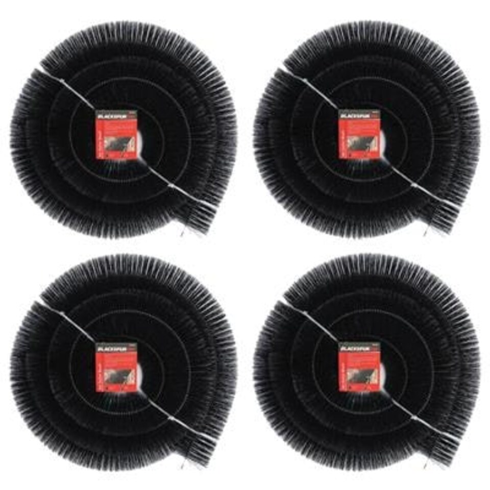 Blackspur Stainless Steel Gutter Brushes - 4M - Black - Pack of 4 Black