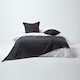 image 4 of Homescapes Cotton Rajput Ribbed Black Cushion Cover - 45 x 45 cm | Black | Black | 45 x 45 cm