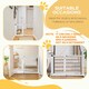 image 4 of PawHut Wooden Freestanding Pet Gate Adjustable w/ Door Lock Safe Barrier White