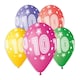 image 1 of Assorted Colour Cosmic Stars Age 10 Latex Balloons 33cm / 13 in - Pack of 6