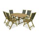 image 1 of Turnbury 6 Seater Dining Set with Folding High Back Armchairs and Round Extending Table - Acacia Hardwood