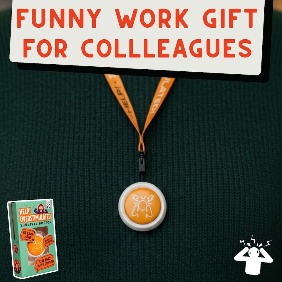 image 1 of Overstimulated Button - Funny Joke Gift