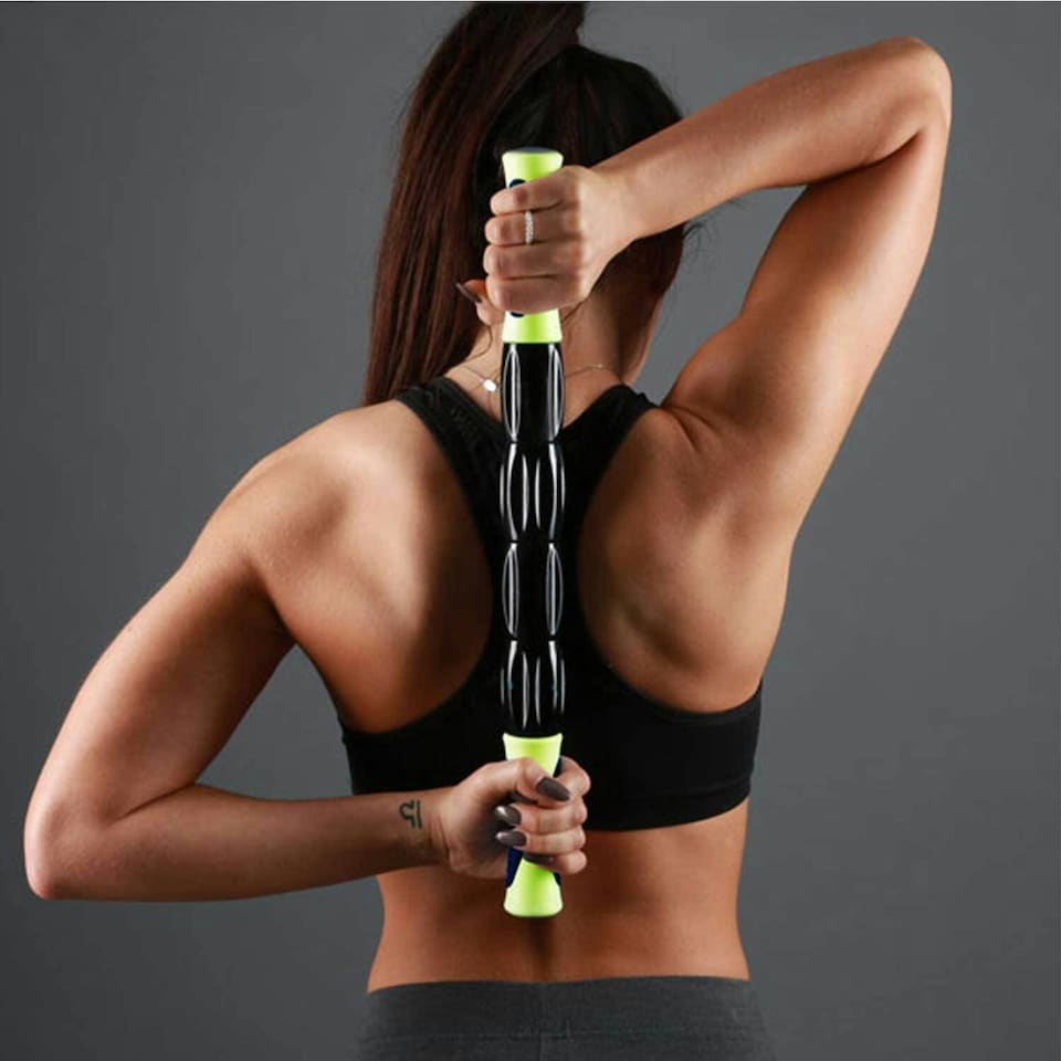 image 1 of Fitness Mad Handheld Body Massager - Black/Lime Green - One Size
